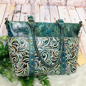 NWTPatricia Nash Talloria Tooled Turquoise Handbag